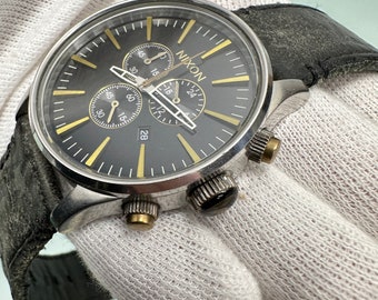 Nixon Men's Sentry Chrono Analog Display Japanese Quartz Black
