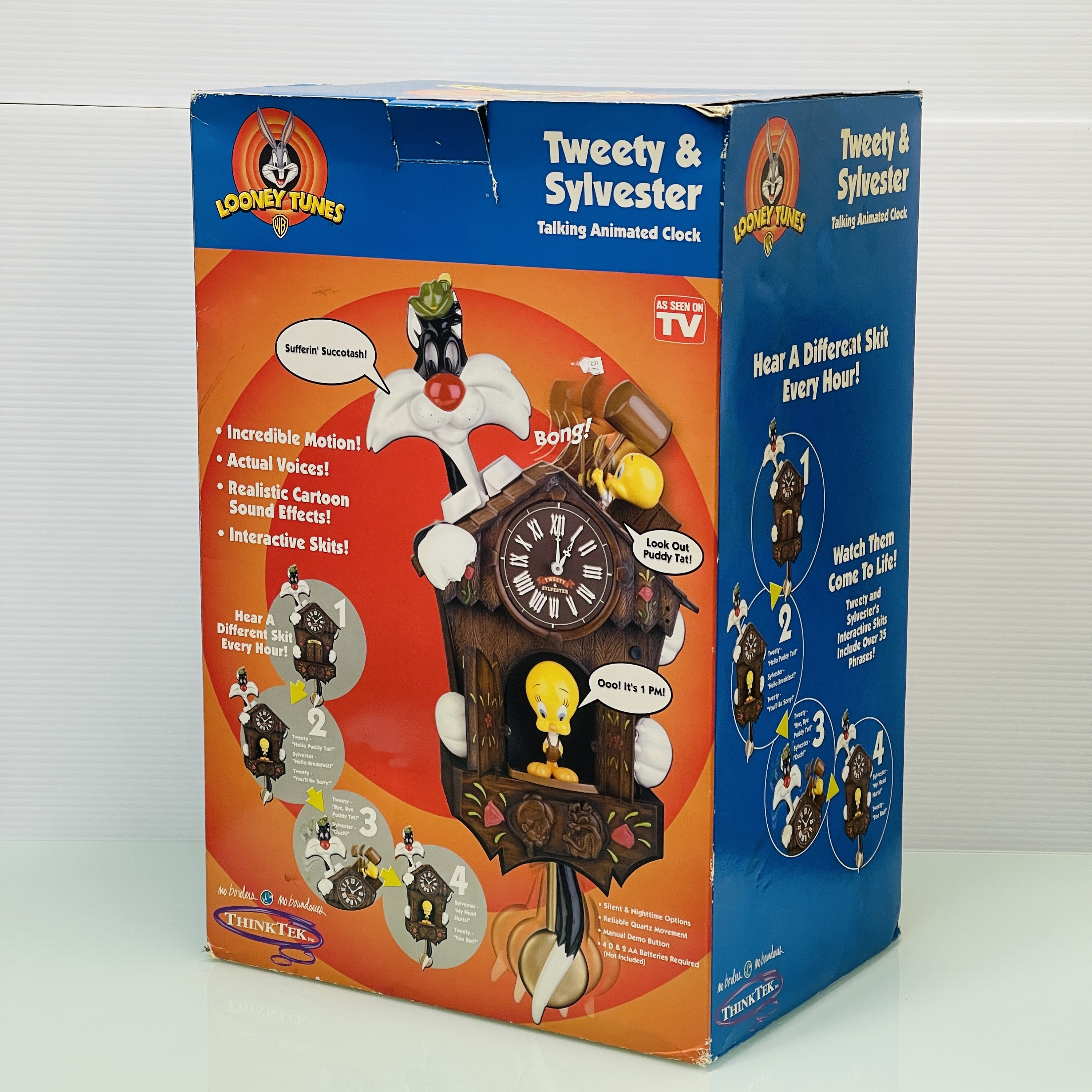 Rare Tweety and Sylvester Looney Tunes Cuckoo Clock With Sound and