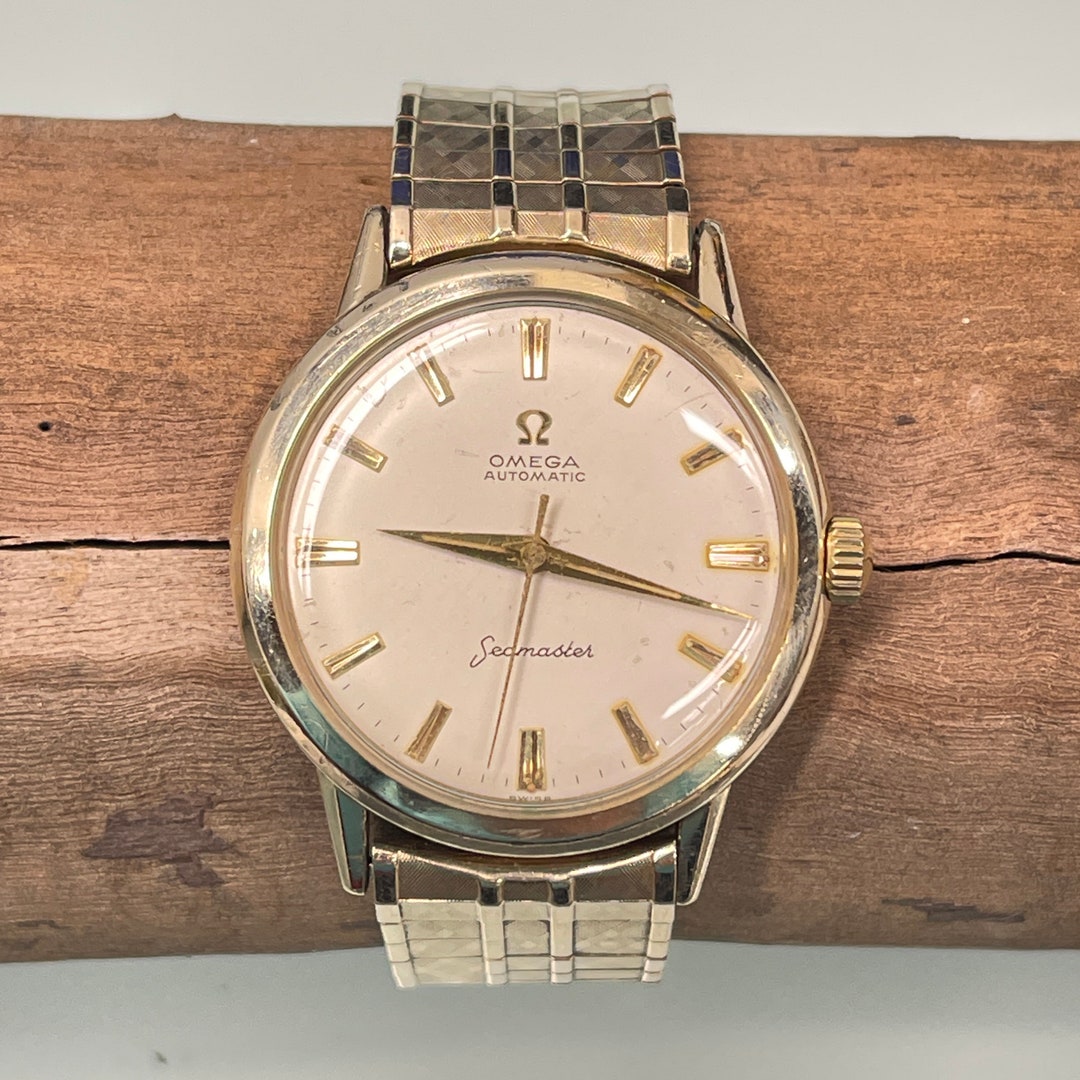 Gold Omega Seamaster 17 Jewel Automatic Mens Wristwatch C. Etsy