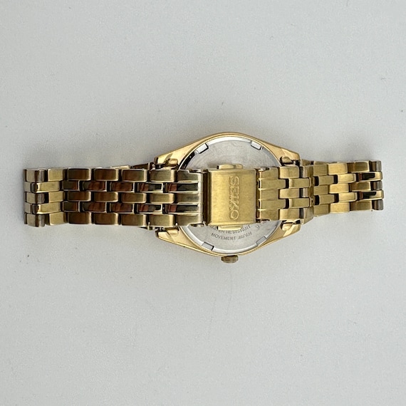 Seiko Solar White Dial Gold Tone Ladies 25mm Quar… - image 5