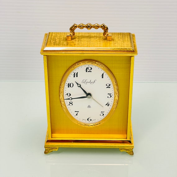 Imhof Gold Plated Swiss 8 Day Alarm Clock C. 1975 - Etsy