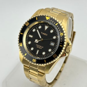 Timex Indiglo Gold Diver Mens 43mm Wristwatch Reserved for Dustin Etsy Canada