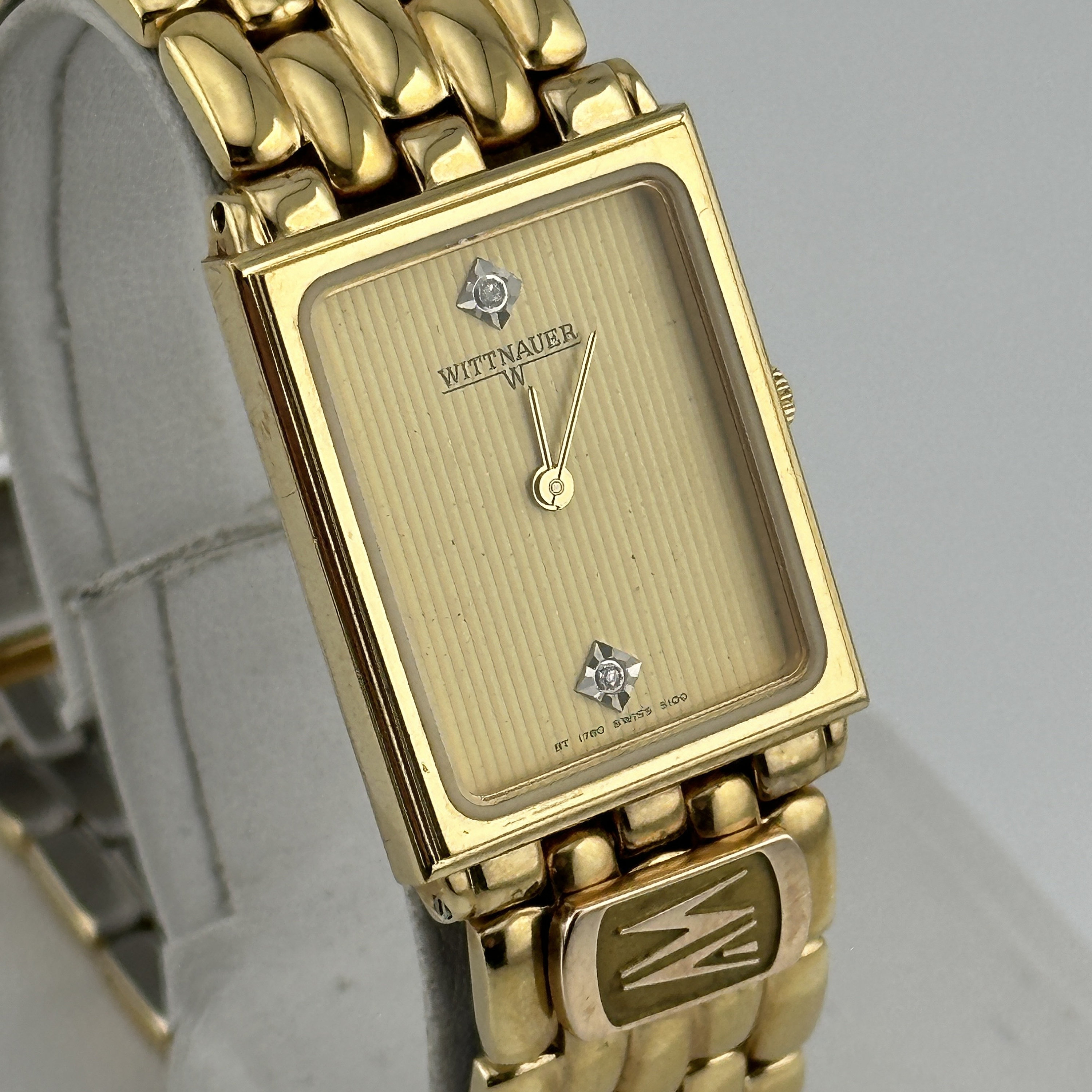 Vintage Wittnauer Diamond Mens Gold Tone Quartz 23mm Tank Watch Etsy UK