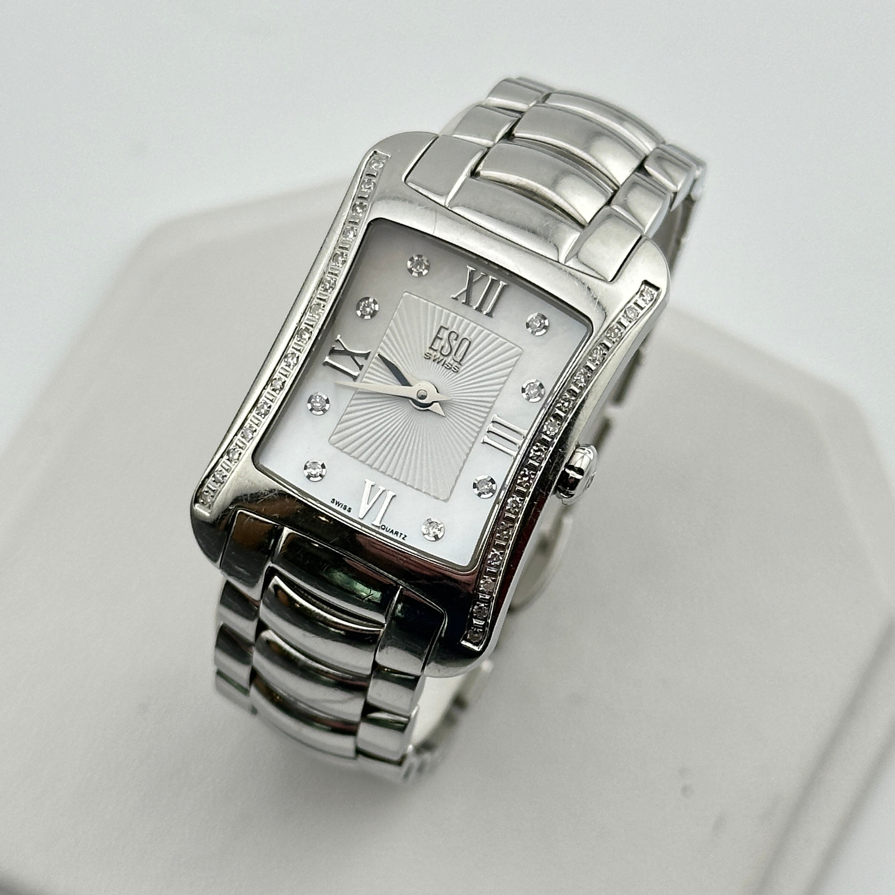 ESQ Women’s Watch Silver and Black Diamond Watch Luxurman Ladies Black Diamond Watch 2.50ct 964850 main image 3