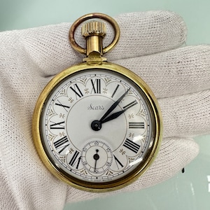Vintage Sears Locomotive Train Pocket Watch Mechanical Made in Great Britain Etsy
