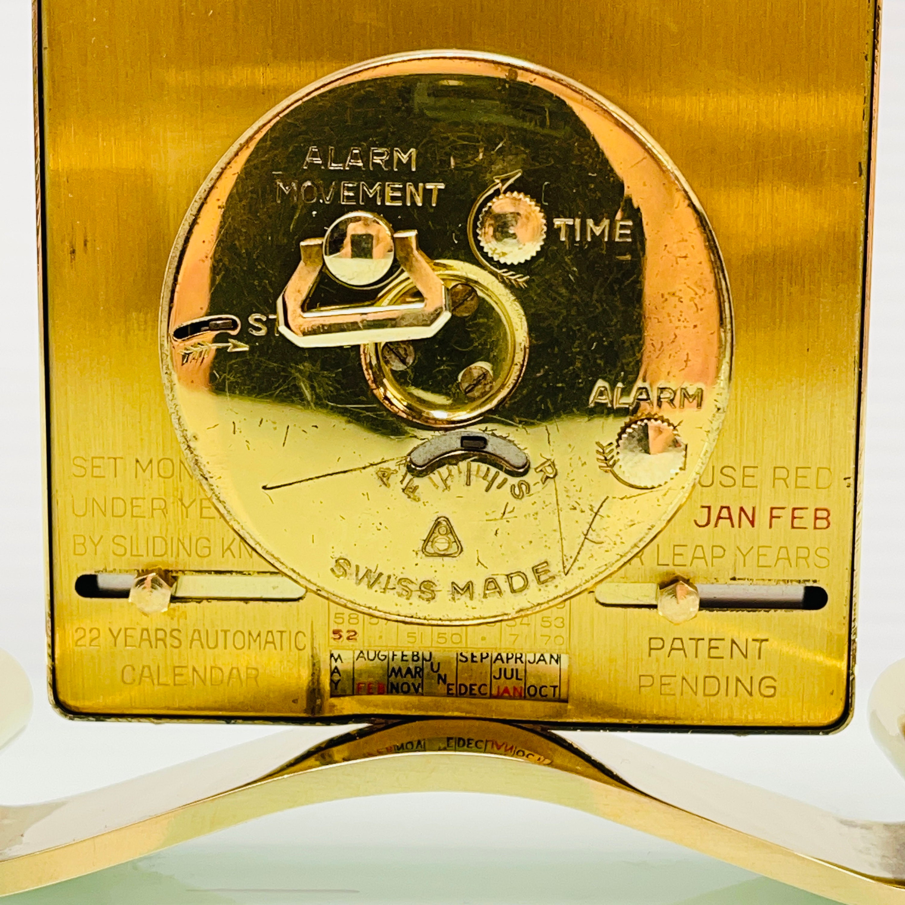 Helveco Gold Plated Swiss 8 Day Calendar Alarm Clock C. 1975 - Etsy