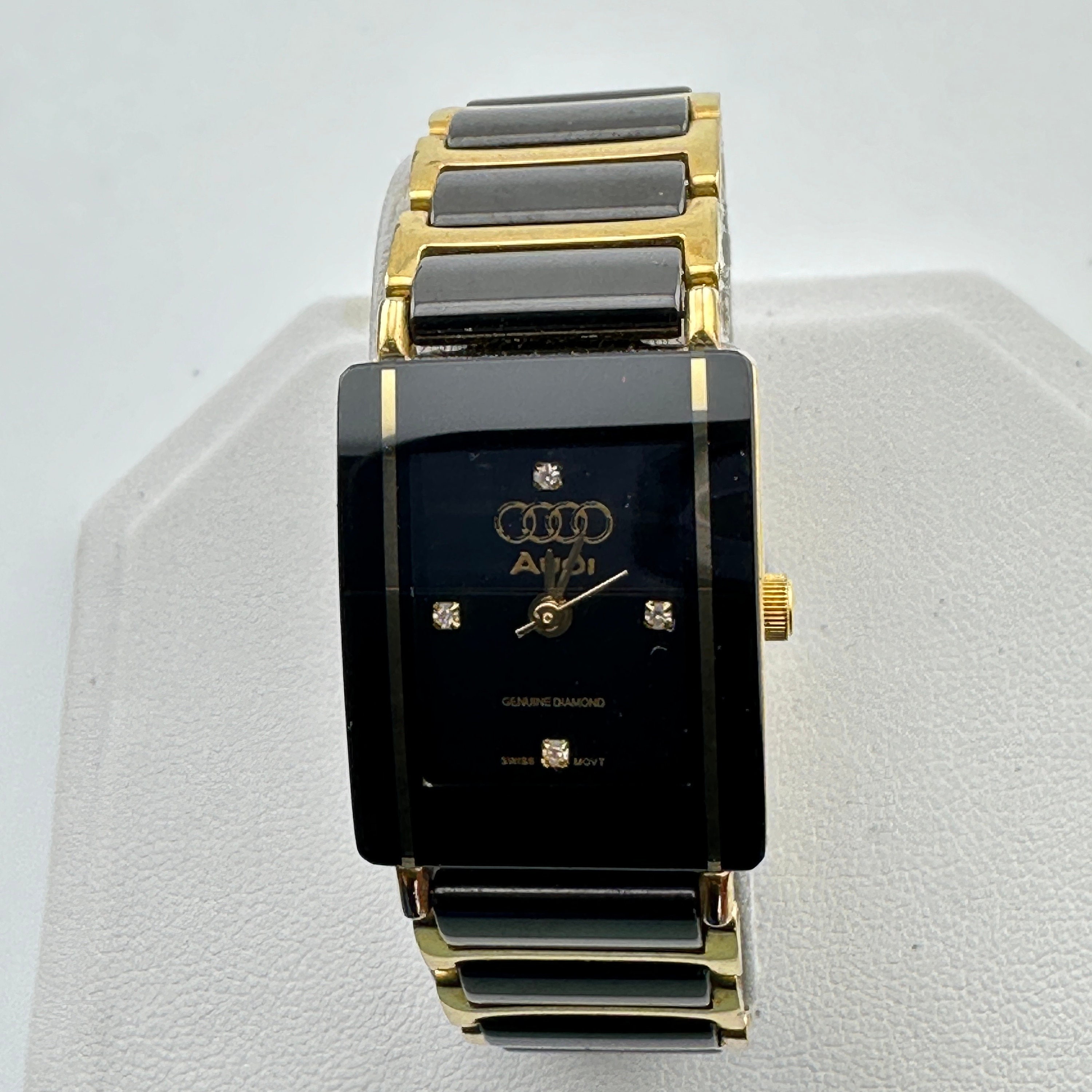 Oniss Black and Gold Tone Women's 19mm Tank Style Dress Oniss Black and Gold Tone Women's 19mm Tank Style Dress