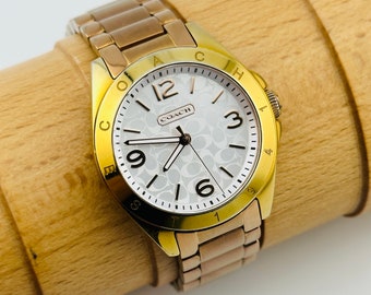 COACH Swiss Quartz Womens Gold tone Stainless Watch
