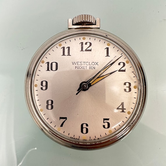 Westclox Pocket Ben Vintage Mechanical Wind up Pocket Watch With