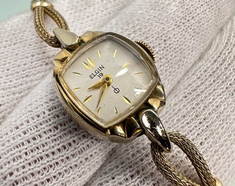 Vintage Elgin Womens Wristwatch 10K Gold Filled Silver Color  display picture 1