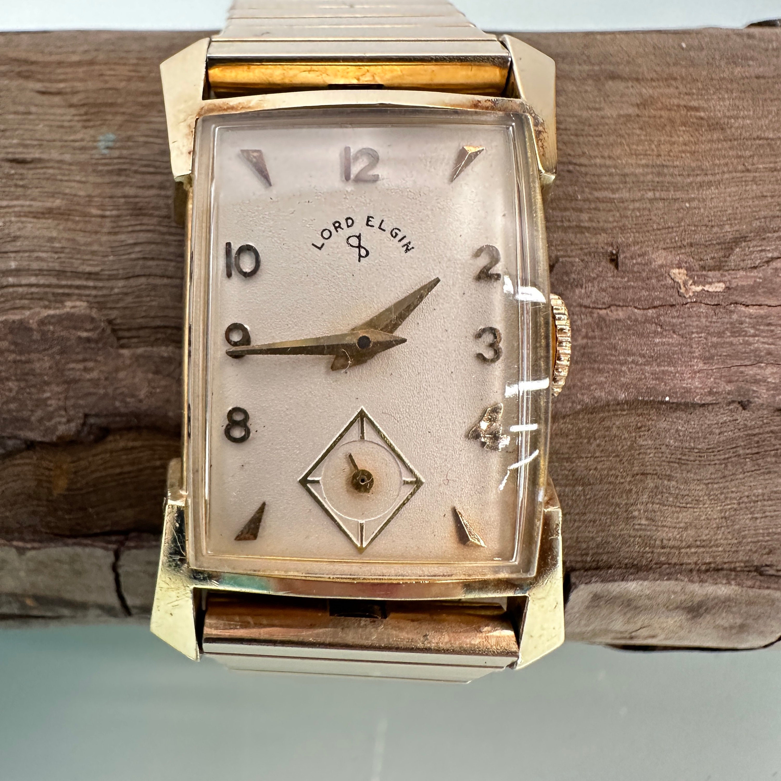 Antique Lord Elgin 14k Solid Gold Swiss Gentlemans Art Deco Watch