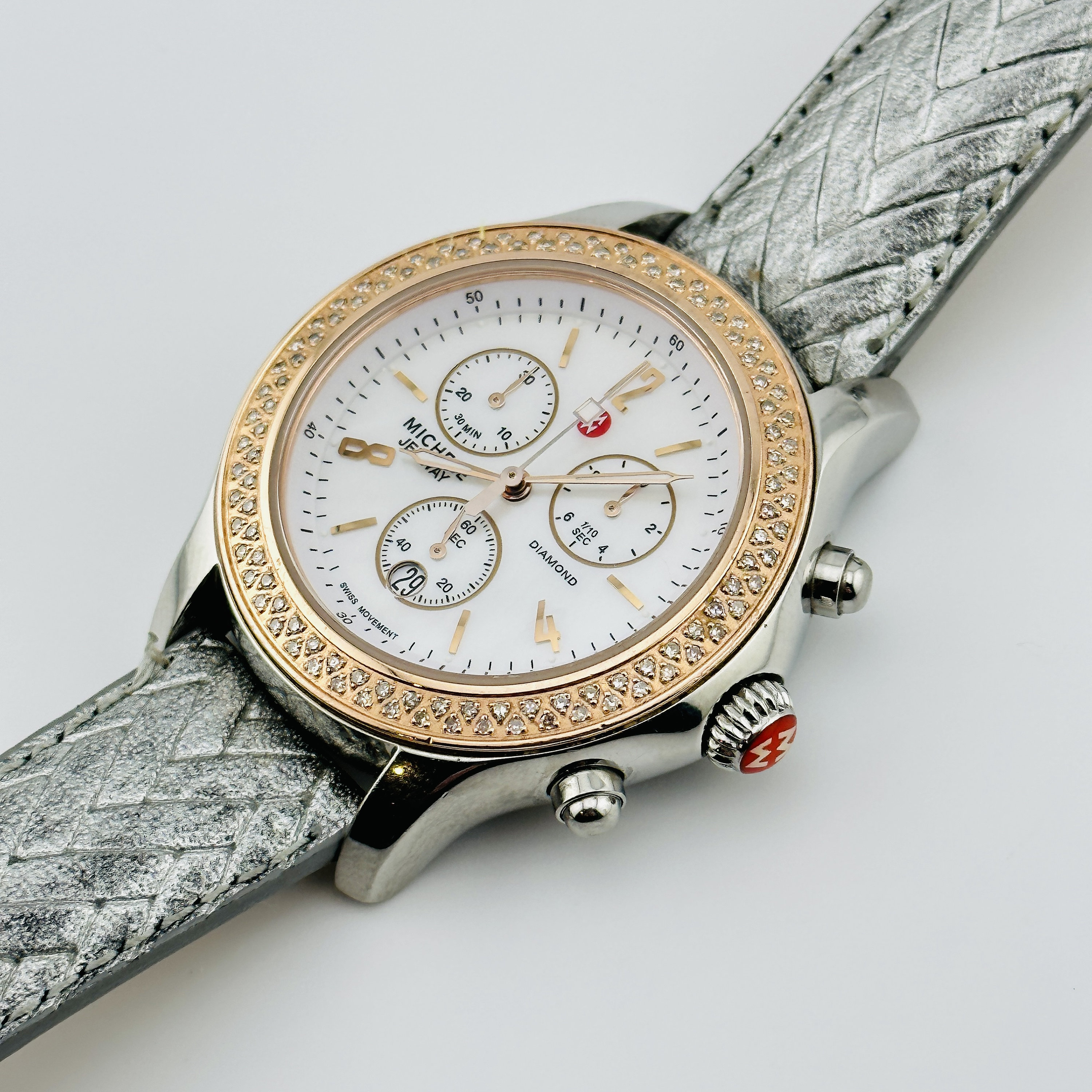 Reloj cronografo Michele Jetway con bisel de diamantes de 41 mm Etsy Mexico
