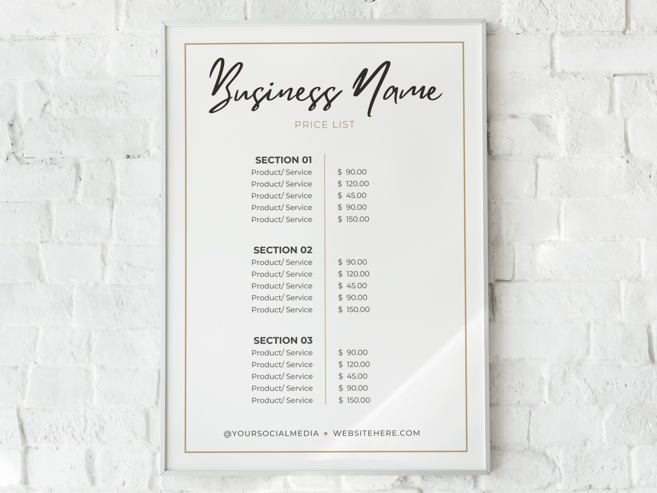 Price List Template Printable Price List Price List Small - Etsy