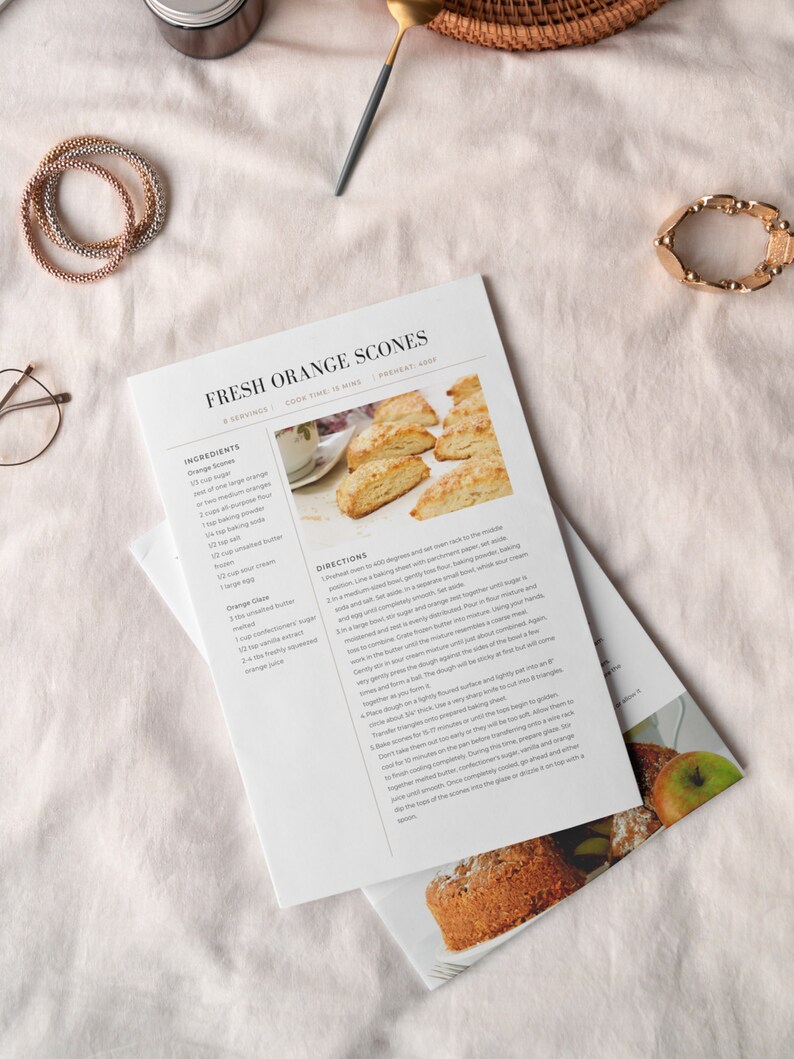 Modern Recipe Template BUNDLE Printable Recipe Template - Etsy
