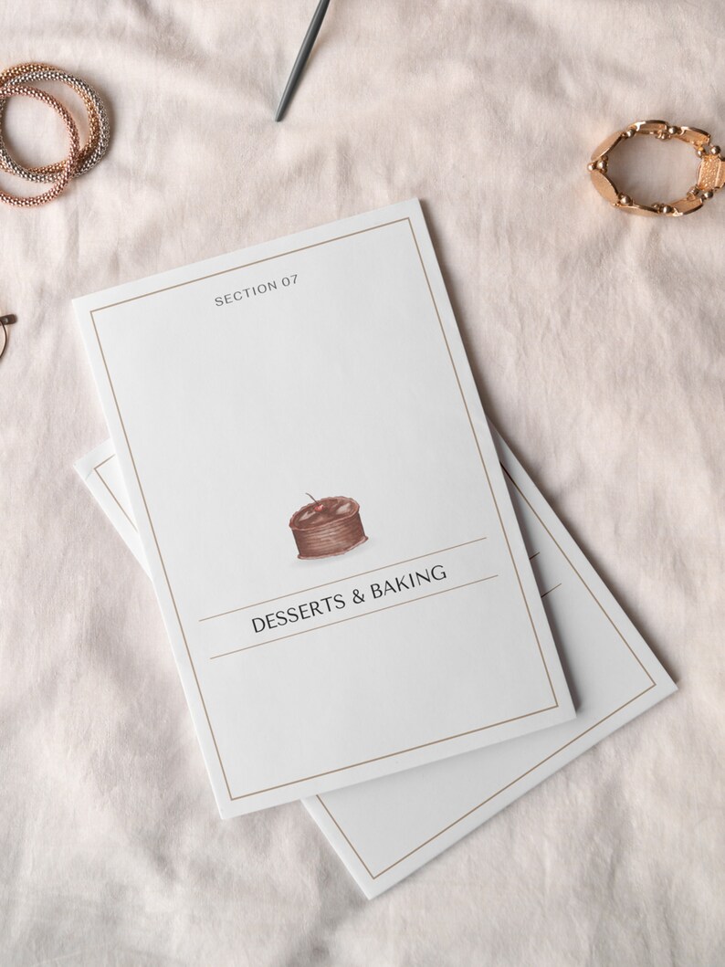 CLASSIC Recipe Sheet Dividers Template, Recipe Dividers, EDITABLE