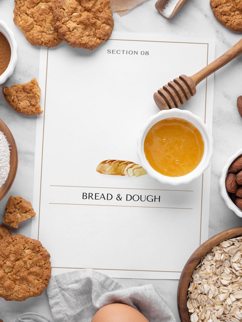 CLASSIC Recipe Sheet Dividers Template, Recipe Dividers, EDITABLE