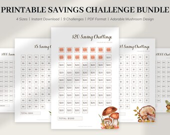 Printable A6 Savings Challenge Bundle Cash Envelope Inserts - Etsy