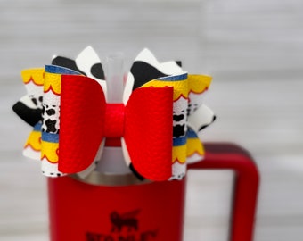 Lazo con estampado de vaca inspirado en Woody, detalle rojo