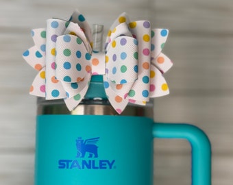 Colorful Polka Dot Tumbler Bow (4.5 inch)