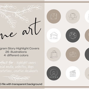 Instagram Highlight Cover Icons | Line Artwork Hand Drawn | Story Highlights for Online Shop Boutique Shopping Fashion Brand Clothing