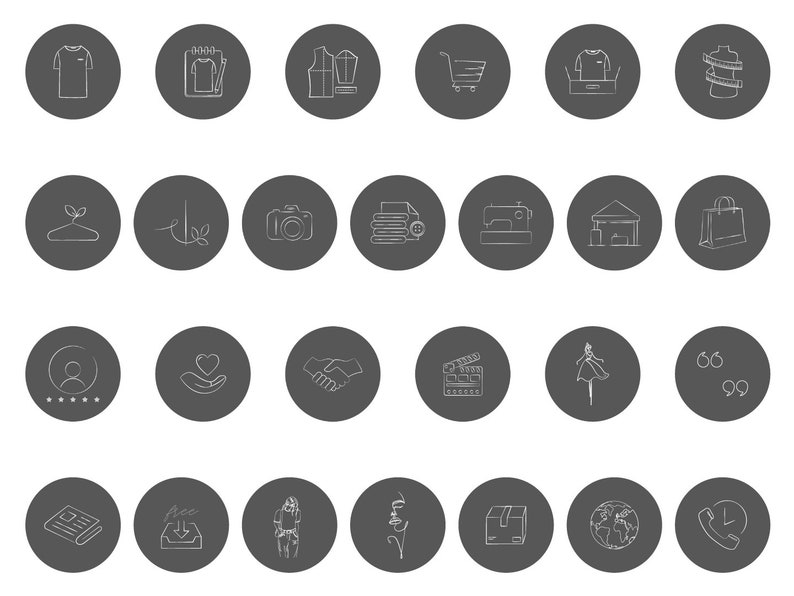 gray grey linework artwork artistic beautiful pretty light airy stencil stenciled work fashion store brand shop boutique logo icon flat Instagram highlight cover covers icons shirt design cart arrivals measurements hanger sustainability materials sew