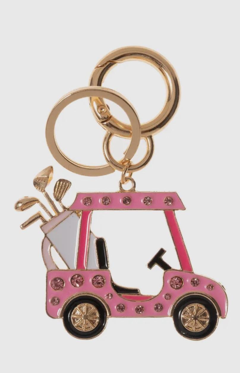 Golf Cart Rhinestone Key Chain - Pink - Etsy