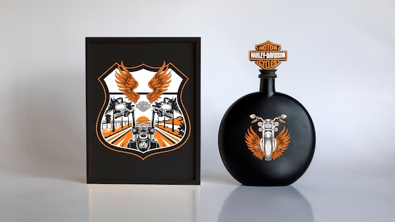 harley davidson bar and shield decanter set