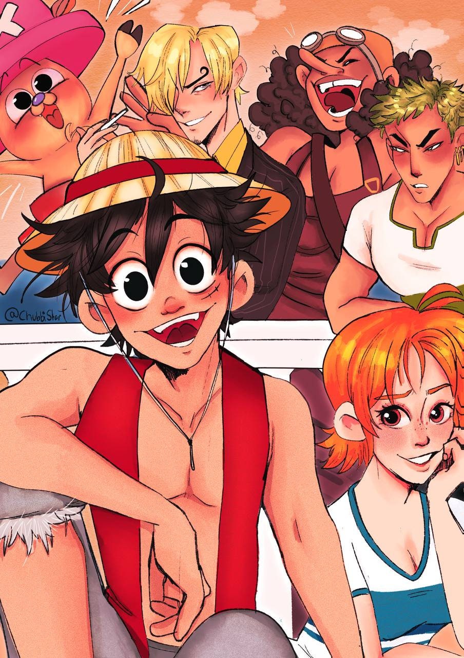 One Piece Weird Pirates and Busty girls - Luffy - Sticker