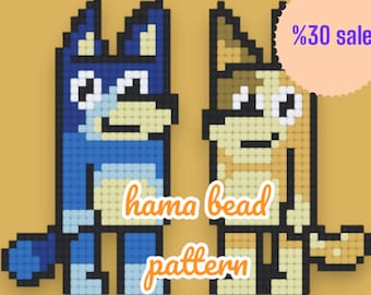 Padrão Bluey Hama Bead | Modelo Pixel Art (Padrão em PDF)
