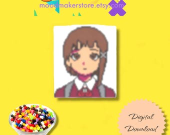 Padrão de contas Hama de Lain Iwakura: Pixel Art de anime (padrão em PDF)