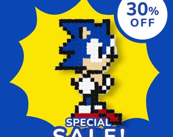 Molde de contas Hama do Sonic the Hedgehog: modelo de pixel art (download em PDF)