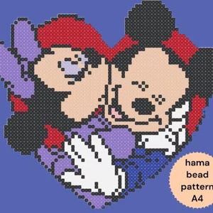 Mickey Mouse Hama Bead Pattern - Digital Download, Perler Bead Design, DIY Craft Template