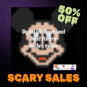 Mickey Mouse Hama Bead Pattern - Digital Download, Perler Bead Design, DIY Craft Template