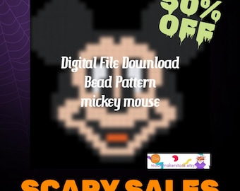 Padrão de contas Hama do Mickey Mouse - Download digital, design de contas Perler, modelo de artesanato DIY