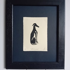 Little Lurcher Lino Print zdjęcie 3