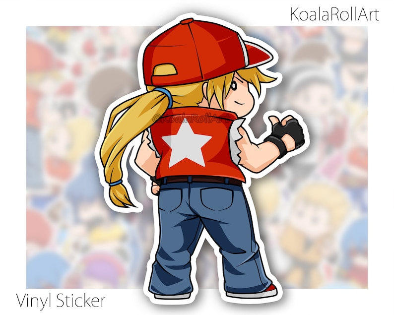Chibi TERRY & BLUE MARY Stickers Fighter Collection The King of Fighters Terry Bogard