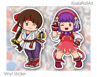 Chibi YURI & ATHENA STICKER - Fighter Collection - The King of Fighters