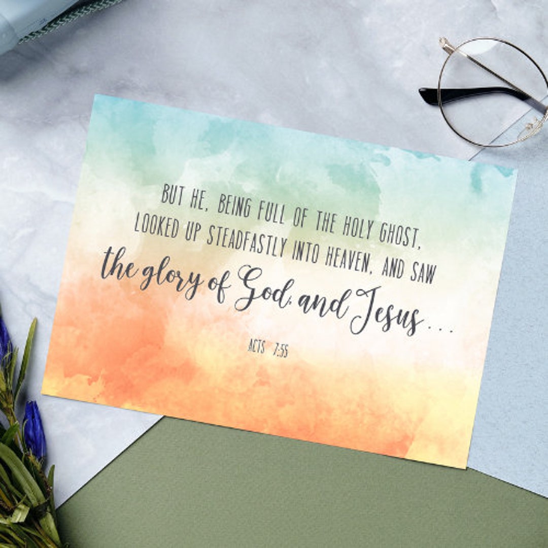 Digital Printable, Acts 7:55 - Etsy