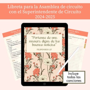 JW - Libreta para la Asamblea de Circuito 2024-2025 - Portense de una manera digna de las buenas noticias - Versão em espanhol