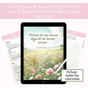 JW Notebook Espanhol - Libreta para la Asamblea de Circuito 2024-2025 - Portense de una manera digna de las buenas noticias