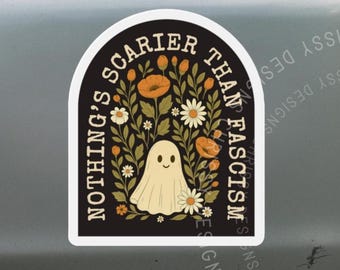 Resist Fascism Bumper Magnet or Car Sticker: Political Halloween Fridge Magnet