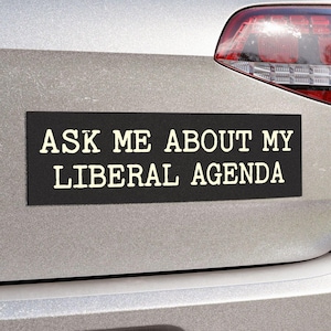 Grappige liberale bumpermagneet of sticker: politiek millenniumcadeau