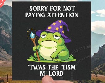 Rolig autism-bildekal/bilmagnet, Twas The Tism Frog Wizard-dekal