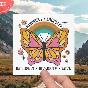 Kindness Equality Car Magnet or Sticker: Progressive Values, Feminist Gift