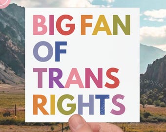 Trans Rights Car Magnet or Bumper Sticker: Political Bumper Magnets, Liberal LGBT Gift