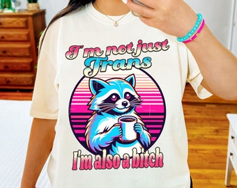 Camiseta divertida con mapache trans orgulloso: Camiseta de derechos trans