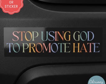Anti Christian Nationalism Car Bumper Magnet, Leftist Anti-MAGA Political Sticker, Progressive Resistance