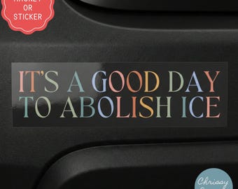 Abolish ICE Car Magnet, Anti-MAGA Political Statement, Political Bumper Sticker