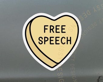 Free Speech Political Protest Bumper Magnet or Car Sticker, Anti-Trump Valentines Day Gift Democrat