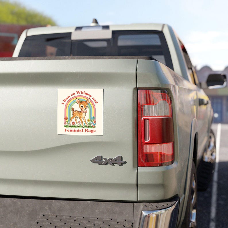 Funny Feminist Bumper Sticker Magnet: Whimsy & Feminist Rage, Politics Humor Progressive Democrat Gift image 4